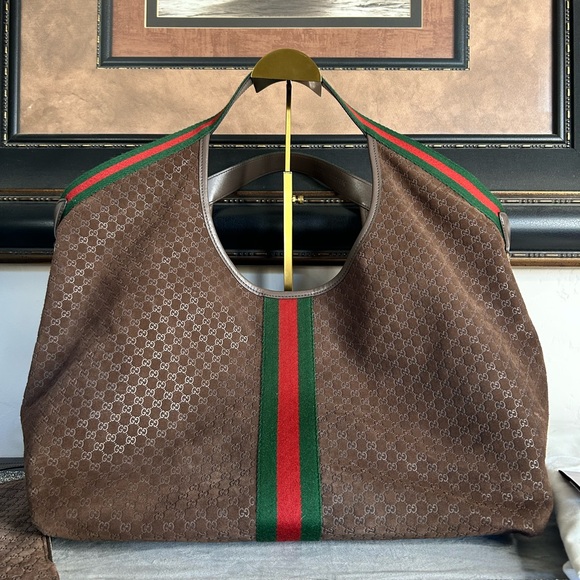 Gucci Giglio Large Dark Brown Suede Tote NYC 5th Ave Exclusive!!! - Picture 7 of 16